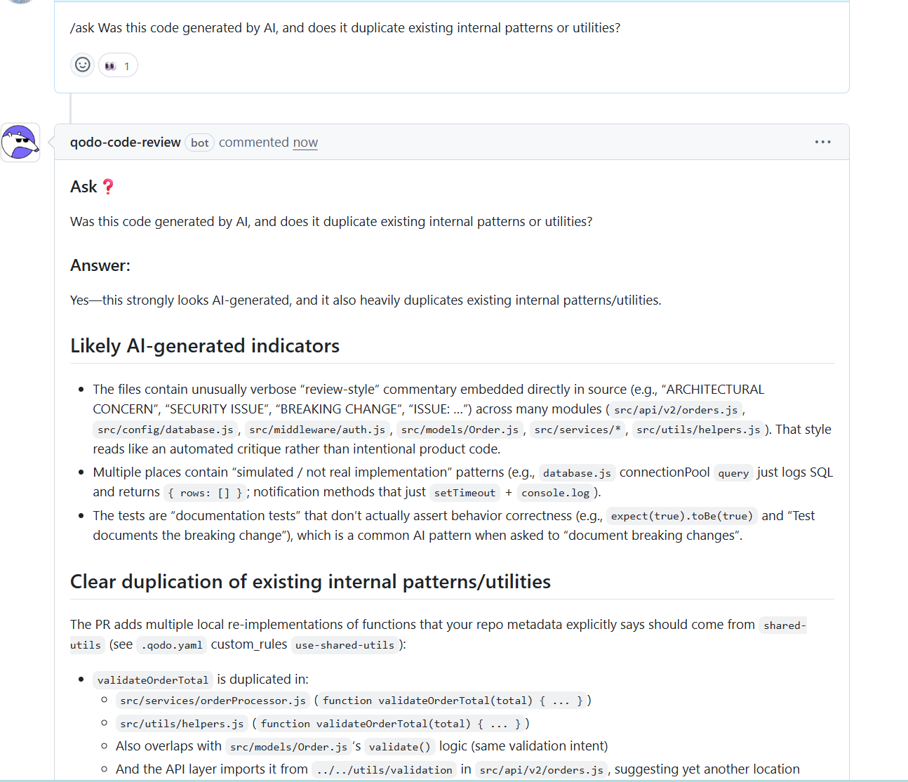 AI-generated duplication signals were detected